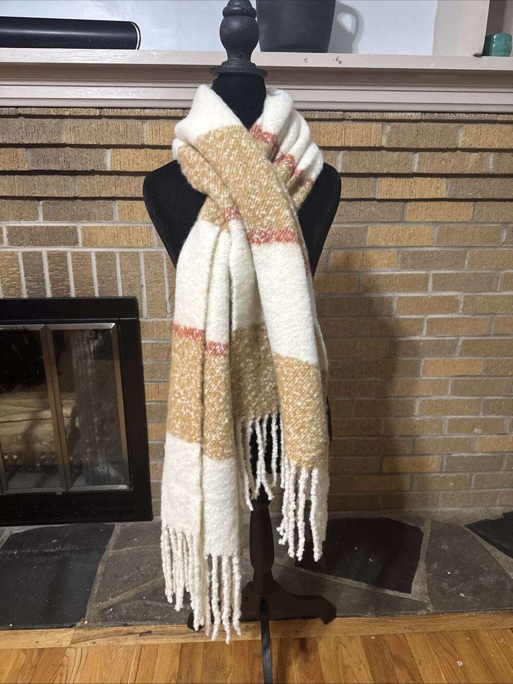 Madewell Fringed Brushed Scarf Stripped Scarf Minimalist Warm Winter Quiet Lux